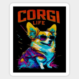 Cute Cool Corgi Life Dog Lover Sticker